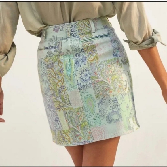 Anthro Pilcro patchwork denim skirt - Picture 2 of 15